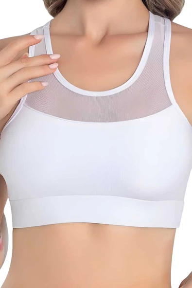Uniquetrenders Kadın Büstiyer Kadın Tül Detaylı Crop ürün görseli 1