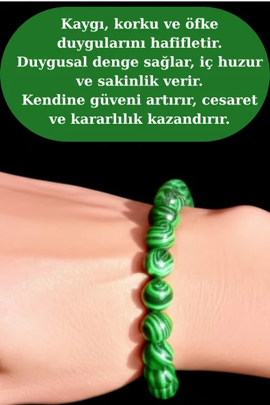 Doğal Makalit Taşı Bileklik Silikon İpli Esnek Fayda Alanı Negatif Enerjiyi Emer ürün görseli 1
