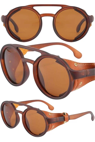 Uniquetrenders Unisex Retro Steampunk Yuvarlak Güneş Gözlüğü ürün görseli 1