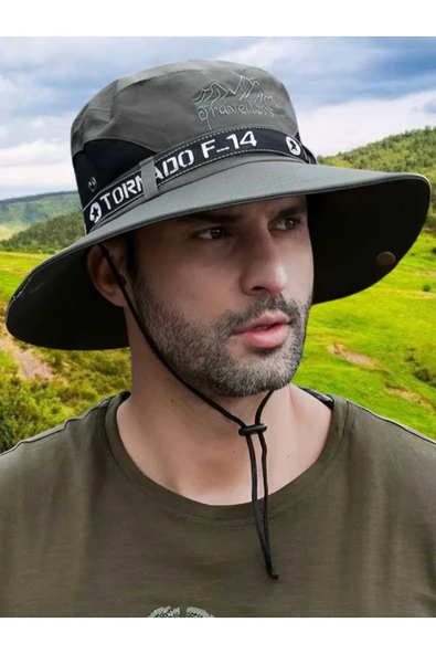 Uniquetrenders Unisex Yazlık Geniş Kenarlı Fileli Katlanabilir Safari Outdoor Plaj Şapkası ürün görseli 1