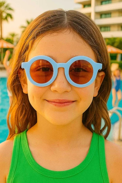 Uniquetrenders Çocuk 3-8 Yaş Yuvarlak Güneş Gözlüğü Çocuk Güneş Gözlüğü ürün görseli 1
