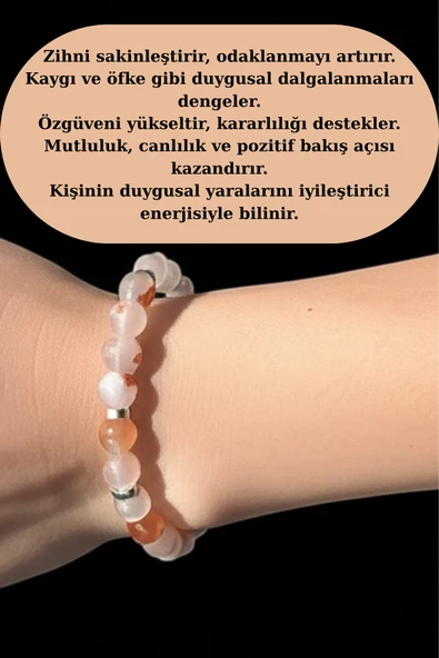 Açık Renk Akik Taşı Bileklik – Strese Karşı Doğal Taş, Zihinsel Huzur ve Koruma Kristali ürün görseli 1