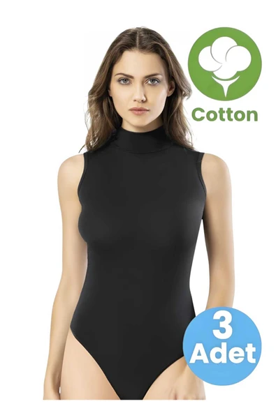Uniquetrenders Kadın 3'lü Balıkçı Yaka Sıfır Kol Çıtçıtlı Body ürün görseli 1