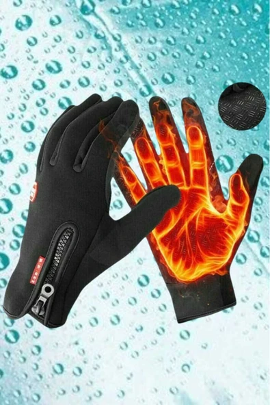 Uniquetrenders Unisex Rüzgar Geçirmez ve Suya Dayanıklı Kaydırmaz Dokunmatik Ekran Termal Eldiven ürün görseli 1