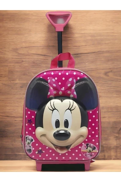 Uniquetrenders Anaokulu Kreş Çekçekli Pembe Mickey Mouse Figürlü 3-6 Yaş 3d Kabartmalı Sırt Okul Çantası ürün görseli 1