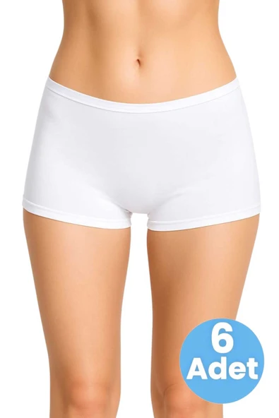 Uniquetrenders Kadın 6'lı Pamuklu Likralı Boxer Külot ürün görseli 1