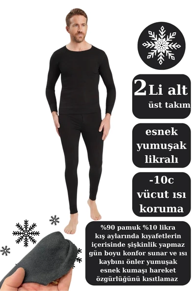 Erkek Termal Takım Alt Üst 2’li Sıcak Tutan Kışlık İçlik ürün görseli 1