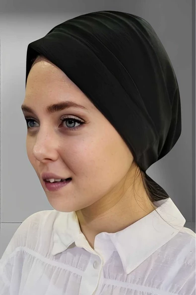 Uniquetrenders Kadın Lüks Sandy Kumaş Bağlamalı Pileli Tesettür Bone Şal ürün görseli 1