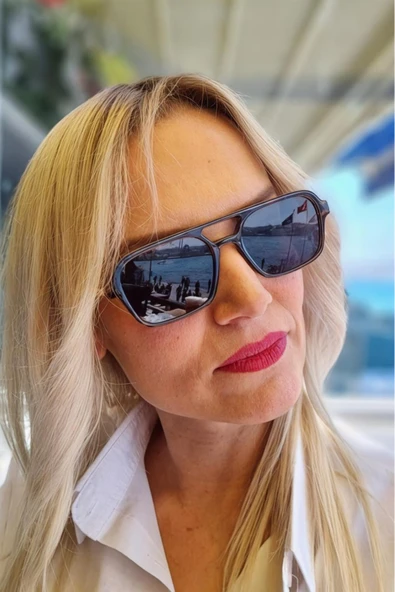 Uniquetrenders Unisex Sidney Dikdörtgen Retro Model Güneş Gözlüğü ürün görseli 1