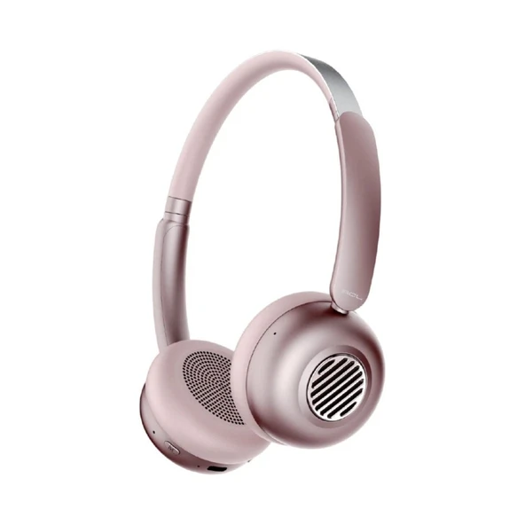 ACL ABK-12 Kablosuz Bluetooth Kulak Üstü Kulaklık Ultra Bass Metalik Görünüm Pembe ürün görseli 1