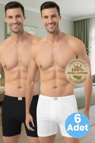 Uniquetrenders Erkek %100 Pamuklu 6'Lı Süprem Kumaş Penye Boxer ürün görseli 1