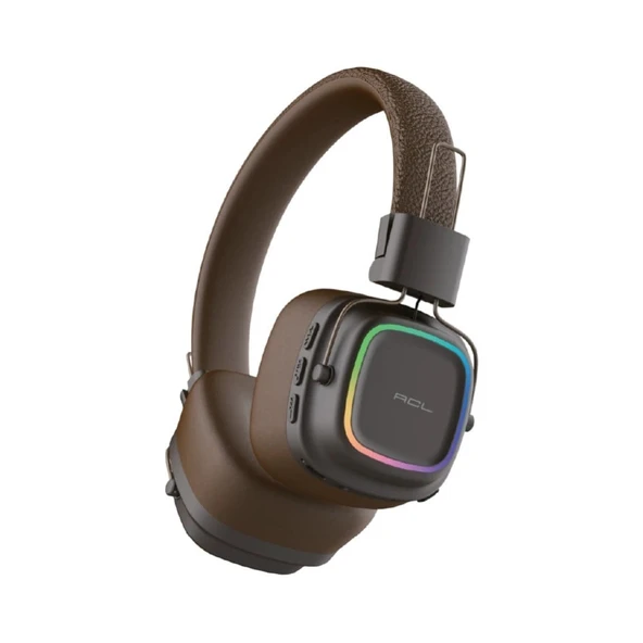 ACL ABK-10 Ultra Bass Kablosuz Bluetooth Kulak Üstü Kulaklık Yumuşak Deri kahverengi ürün görseli 1