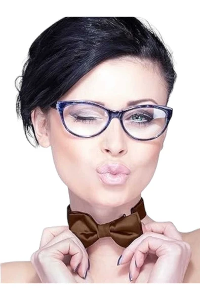 Uniquetrenders Kadın Düz Renk Saten Papyon ürün görseli 1