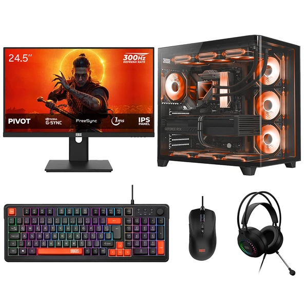 Dragos DRx9991 Ryzen 5 7500X3D 16GB 512GB NVMe 16GB RX 9070XT 24.5 İnç 300Hz 1ms Oyuncu Oem Paket ürün görseli 1