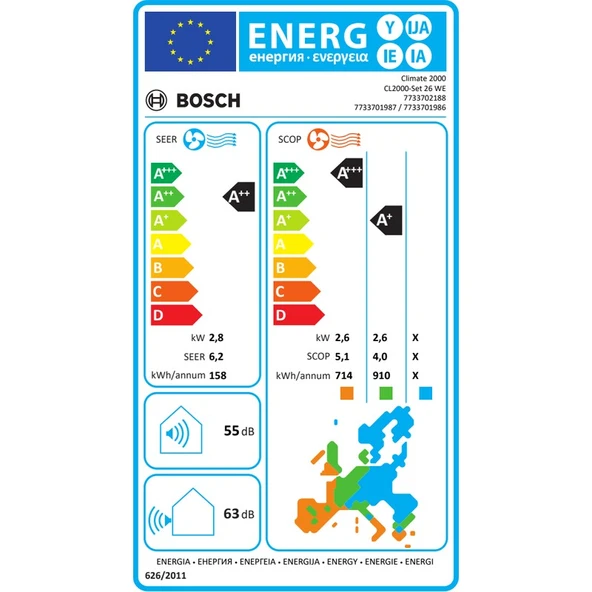 Bosch Climate CL2000U W 53 E A++ 18000 BTU Duvar Tipi Klima - Resim 3
