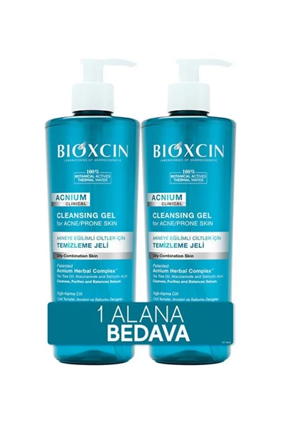 Bioxcin Acnium Yüz Yıkama Jeli Sebium Dengeleyici 500 ml - 1+1 Hediyeli ürün görseli 1