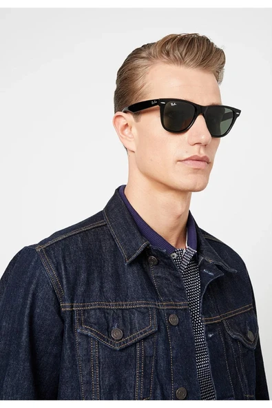 Rb2140 901 50wayfarer Siyah Kemik Yeşil Camlı Unisex Güneş Gözlüğü Rb 2140 901 ürün görseli 1