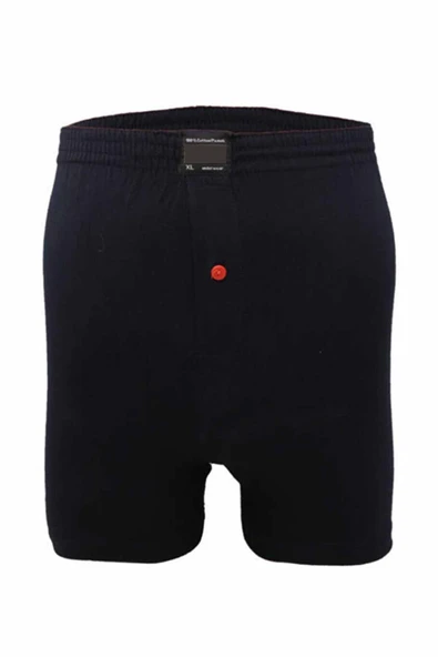 Düğmeli Pamuklu Erkek Penye Boxer Lacivert - 1146A ürün görseli 1