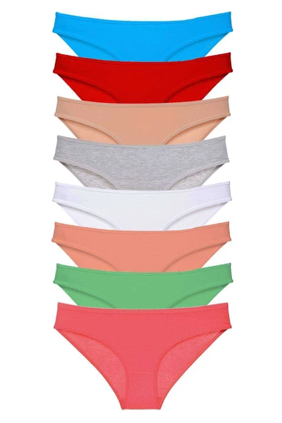 8 adet Süper Eko Set Likralı Kadın Slip Külot Set 8 ürün görseli 1