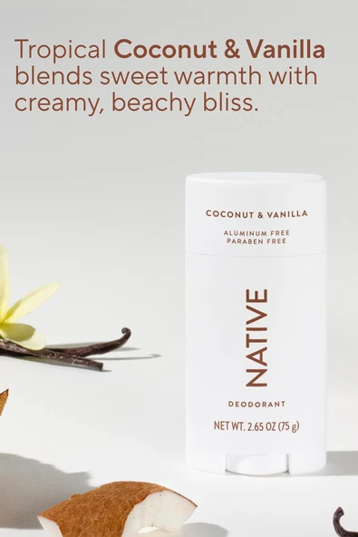Native Coconut & Vanilla Alüminyumsuz Stick Deodorant 75GR - Resim 5