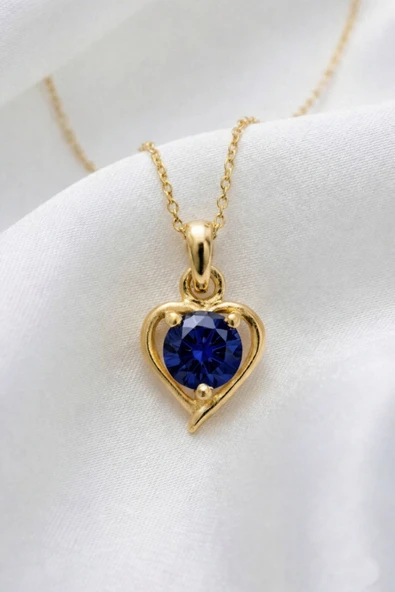 ÇEKİRDEK JEWELRY 925 Ayar Gümüş Altın Kaplama Kalp Modeli Kolye ürün görseli 1