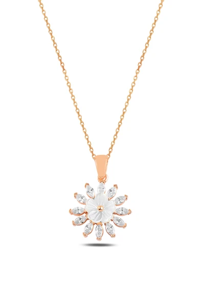 ÇEKİRDEK JEWELRY 925 Ayar Gümüş Manolya Çiçekli Kolye ürün görseli 1