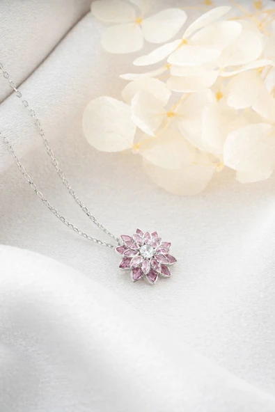 ÇEKİRDEK JEWELRY 925 Ayar Gümüş Lotus Kolye ürün görseli 1