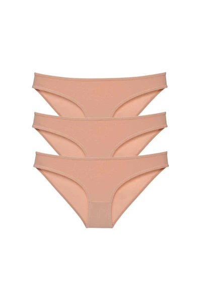 3 adet Süper Eko Set Likralı Kadın Slip Külot Ten ürün görseli 1