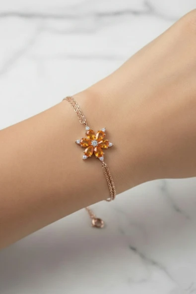 ÇEKİRDEK JEWELRY 925 Ayar Gümüş Lotus Çiçeği Bileklik ürün görseli 1