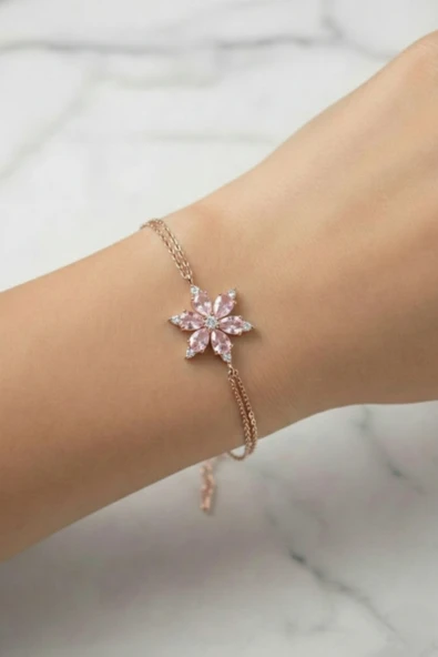 ÇEKİRDEK JEWELRY 925 Ayar Gümüş Lotus Çiçeği Bileklik ürün görseli 1