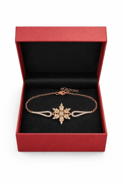 ÇEKİRDEK JEWELRY 925 Ayar Gümüş Şampanya Taşlı Bileklik ürün görseli 1