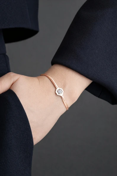 ÇEKİRDEK JEWELRY 925 Ayar Gümüş Hasır Serenay Bileklik ürün görseli 1