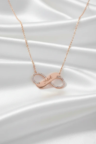 ÇEKİRDEK JEWELRY 925 Ayar Gümüş Kişiye Özel Sonsuzluk Kolye ürün görseli 1