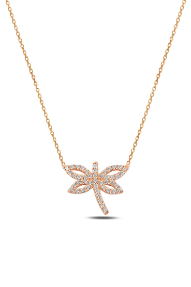 ÇEKİRDEK JEWELRY 925 Ayar Gümüş Sarı Altın Kaplama Yusufçuk Kolye – Zirkon Taşlı Şık Tasarım ürün görseli 1