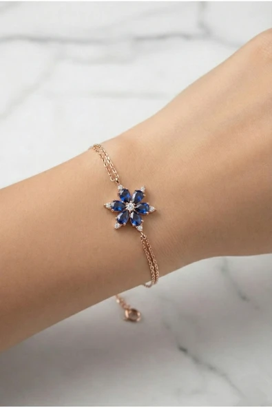 ÇEKİRDEK JEWELRY 925 Ayar Gümüş Kamelya Çiçeği Bileklik ürün görseli 1
