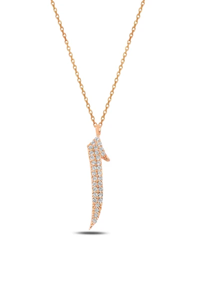 ÇEKİRDEK JEWELRY 925 Ayar Gümüş Elif Harf Kolye Zirkon Taşlı Şık Minimal Kadın Kolye ürün görseli 1