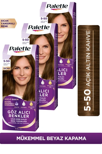 Palette Göz Alıcı Renkler Saç Boyası 5-50 Açık Altın Kahve x 3 Adet ürün görseli 1
