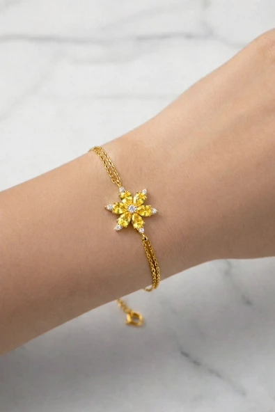 ÇEKİRDEK JEWELRY 925 Ayar Gümüş Lotus Çiçeği Bileklik ürün görseli 1