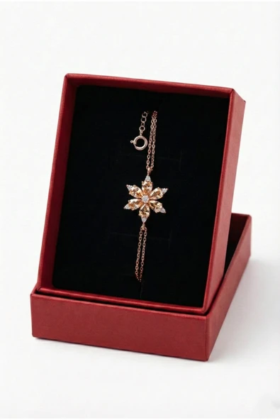 ÇEKİRDEK JEWELRY 925 Ayar Gümüş Lotus Çiçeği Bileklik ürün görseli 1