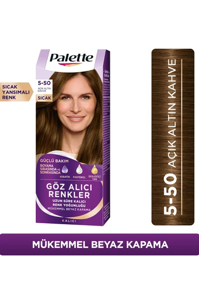 Palette Göz Alıcı Renkler Saç Boyası 5-50 Açık Altın Kahve ürün görseli 1