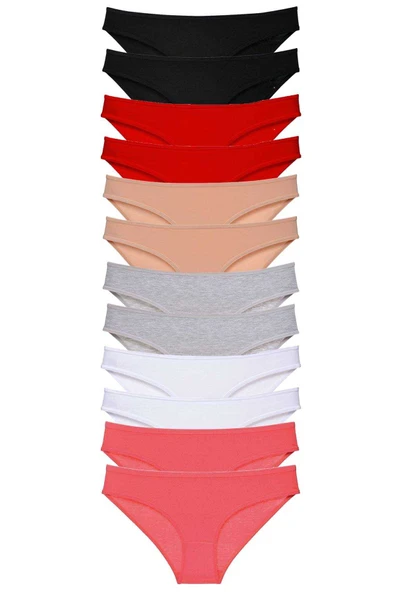12 adet Süper Eko Set Likralı Kadın Slip Külot Set 3 ürün görseli 1