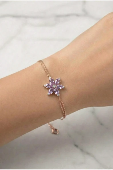 ÇEKİRDEK JEWELRY 925 Ayar Gümüş Lotus Çiçeği Bileklik ürün görseli 1