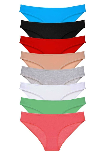 8 adet Süper Eko Set Likralı Kadın Slip Külot Set 3 ürün görseli 1