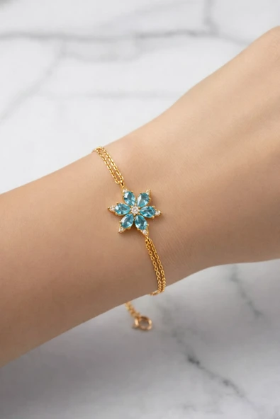 ÇEKİRDEK JEWELRY 925 Ayar Gümüş Lotus Çiçeği Bileklik ürün görseli 1