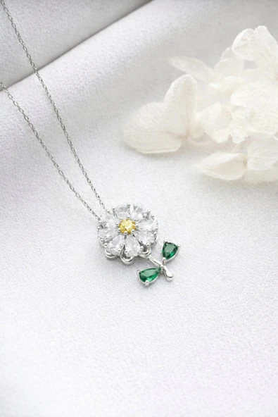 ÇEKİRDEK JEWELRY 925 Ayar Gümüş Papatya Kolye ürün görseli 1