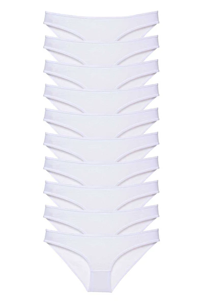 10 adet Süper Eko Set Likralı Kadın Slip Külot Beyaz ürün görseli 1