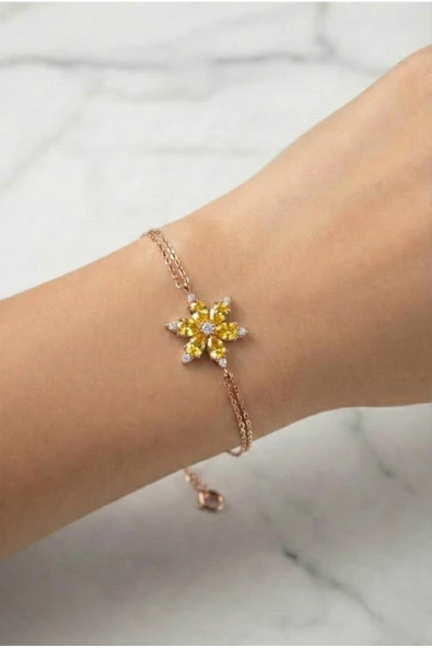 ÇEKİRDEK JEWELRY 925 Ayar Gümüş Lotus Çiçeği Bileklik ürün görseli 1