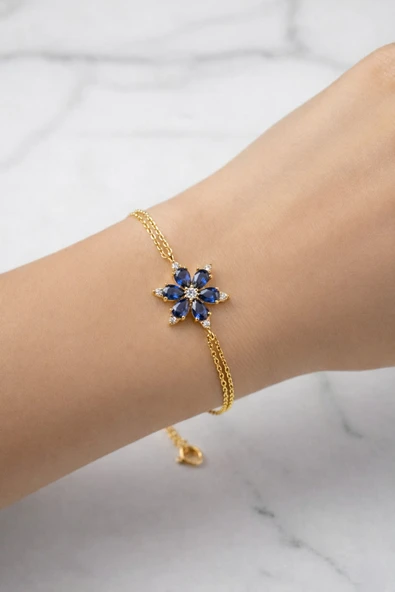 ÇEKİRDEK JEWELRY 925 Ayar Gümüş Lotus Çiçeği Bileklik ürün görseli 1
