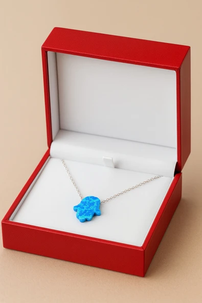ÇEKİRDEK JEWELRY 925 Ayar Gümüş Opal Taşlı Kolye ürün görseli 1