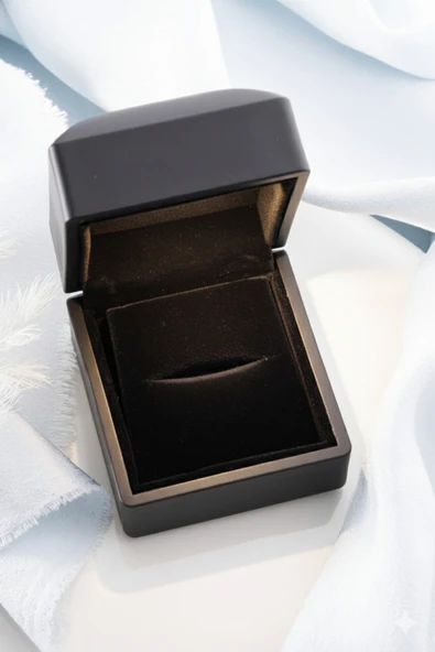 ÇEKİRDEK JEWELRY Siyah Renkli Boş Işıklı Mücevher Kutusu ürün görseli 1